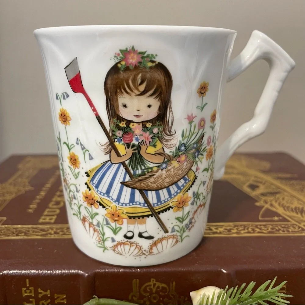 Vintage Weatherby Hanley Falcon Ware Mary Quite Contrary Nursery Rhyme Cup